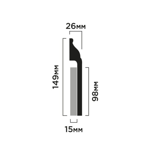 Плинтус ПОЛИСТИРОЛ HI WOOD 149мм х 26мм