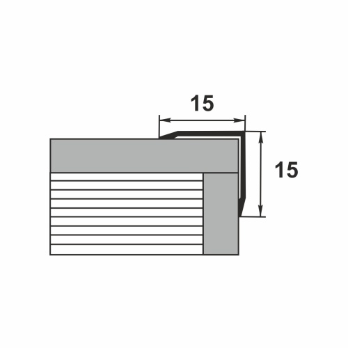 Защитный внешний алюминиевый угол 15*15 Уп 04